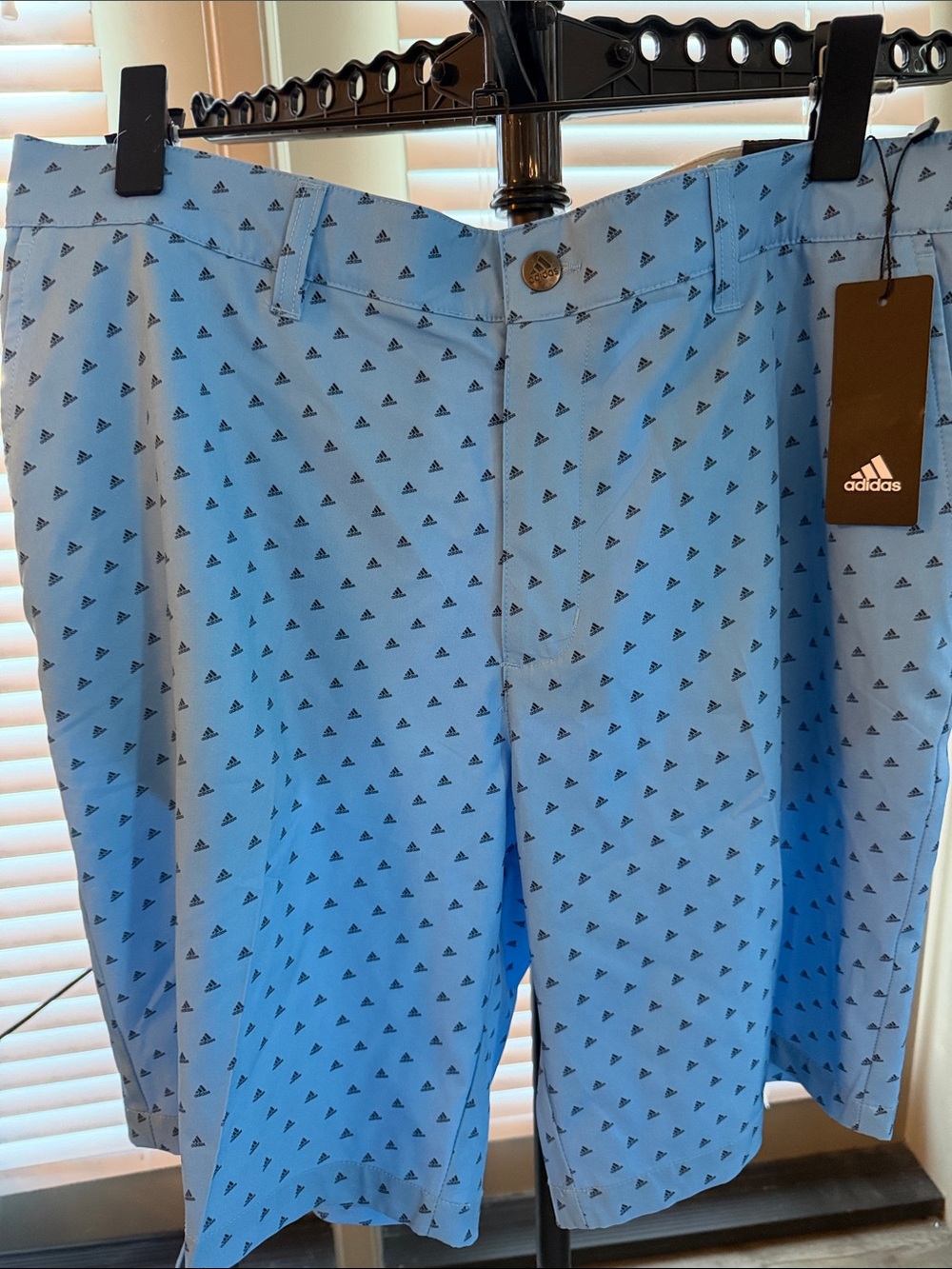 adidas Men’s Light Blue Printed Athletic Shorts